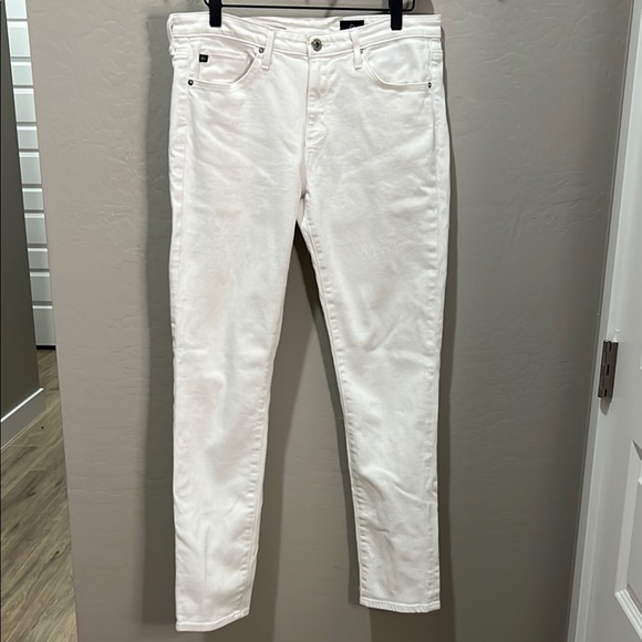 AG Adriano Goldschmidt Vintage White Jeans Prima Mid-Rise Cigarette Slim Skinny - Picture 1 of 15